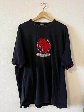 VINTAGE Fubu Shirt Mens Extra XXL Black Muhammed Ali Boxing Platinum '60 Y2K